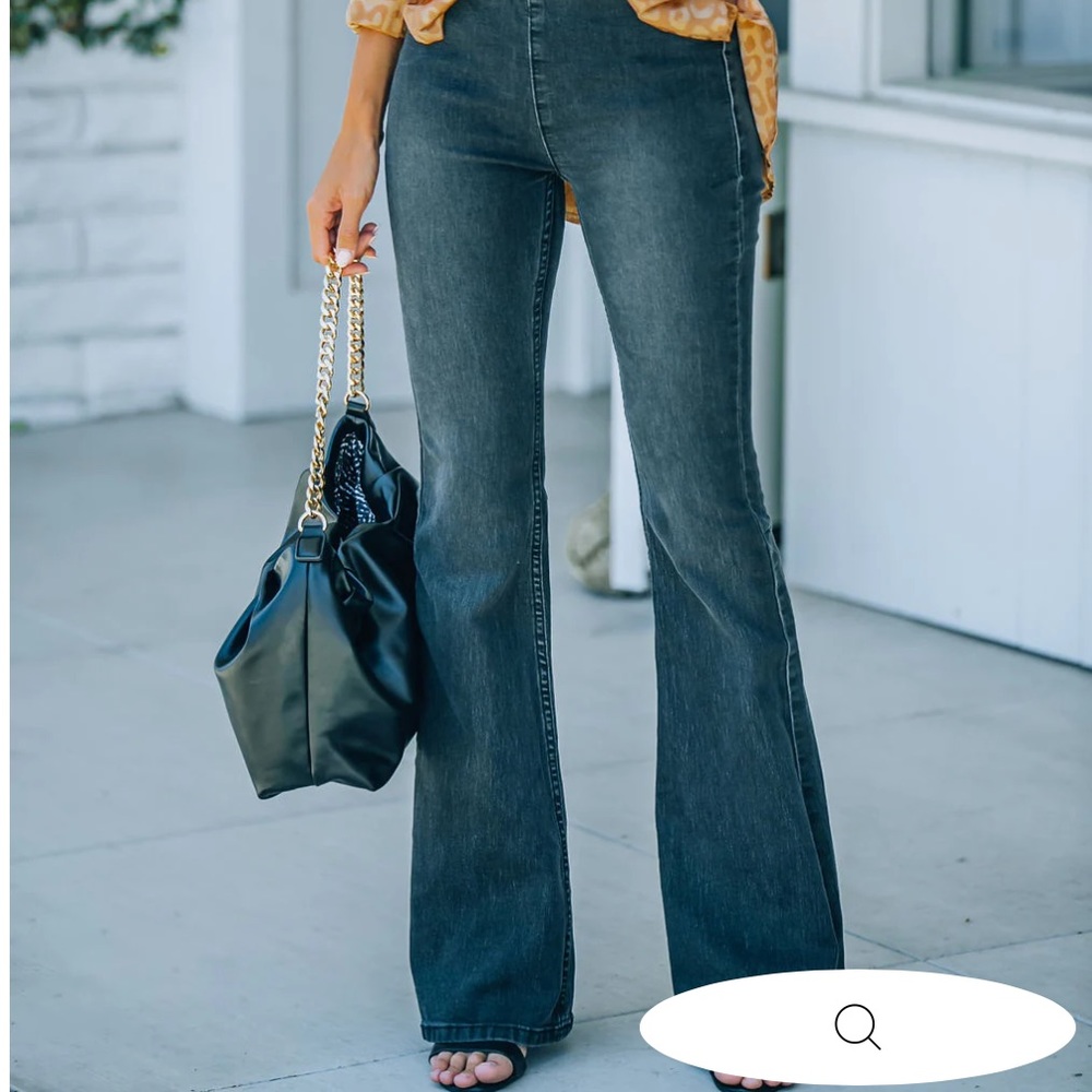 STEVIE BELL BOTTOM DENIM PANTS - VINTAGE BLACK - Small